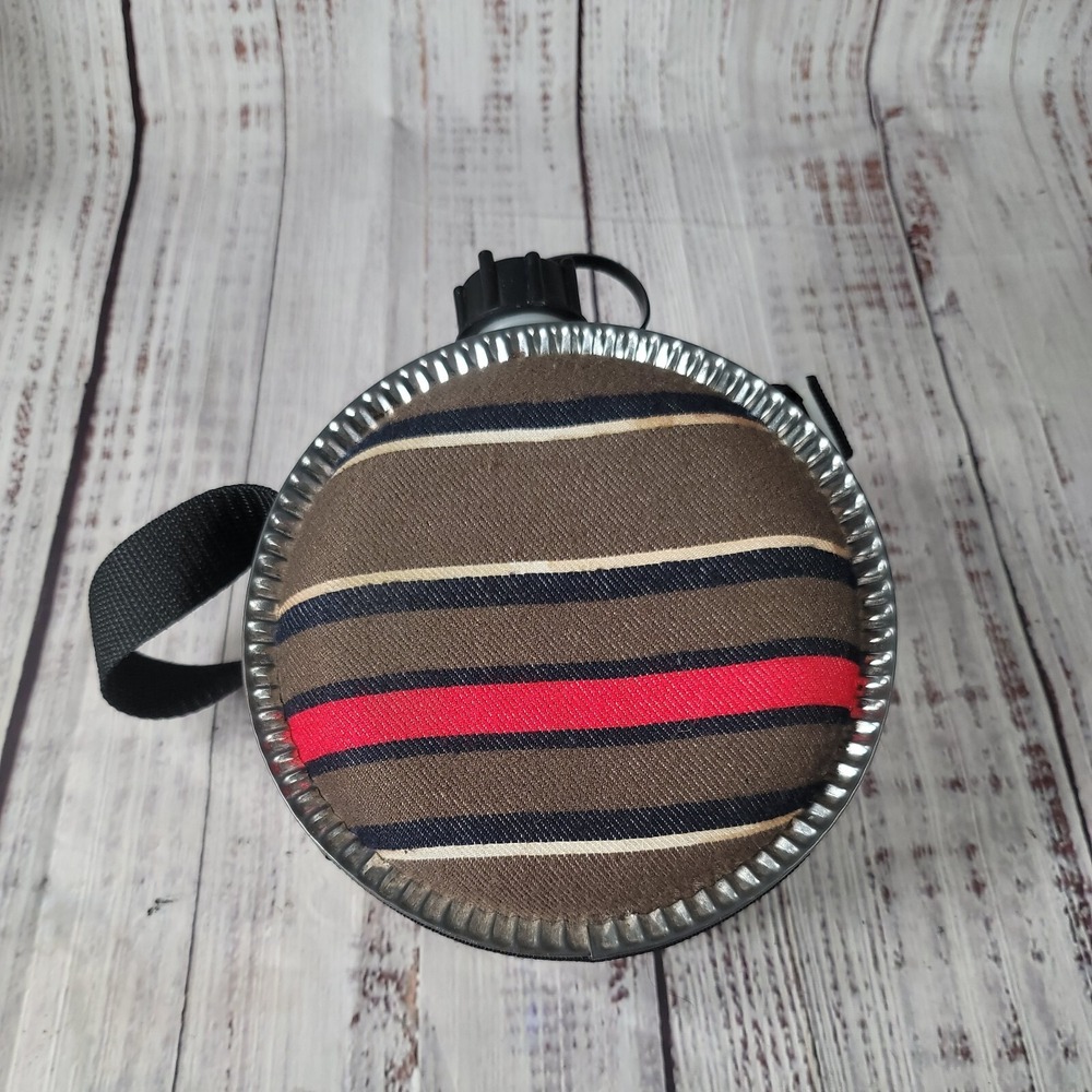 Vintage Southwestern Canteen Aztec Fleece Covered Camping Water Bottle
